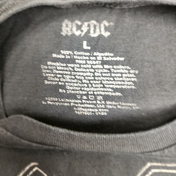 ACDC 70's Rock Band Back In Black Album Black Short Sleeve T-Shirt Men's Size L - Picture 4 of 4